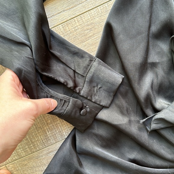 SUPERDOWN X REVOLVE | SOPHIE DRAPED BLACK MINI WRAP DRESS - Picture 7 of 8